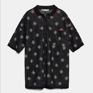 Zara Printed Sweater Top